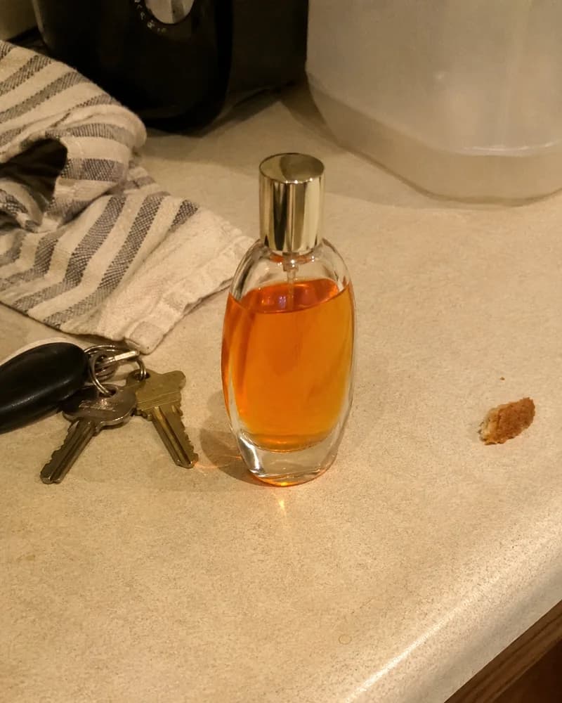 صورة المنتج كما يرسلها العميل بجواله، على طاولة مطبخ بإضاءة صفراء